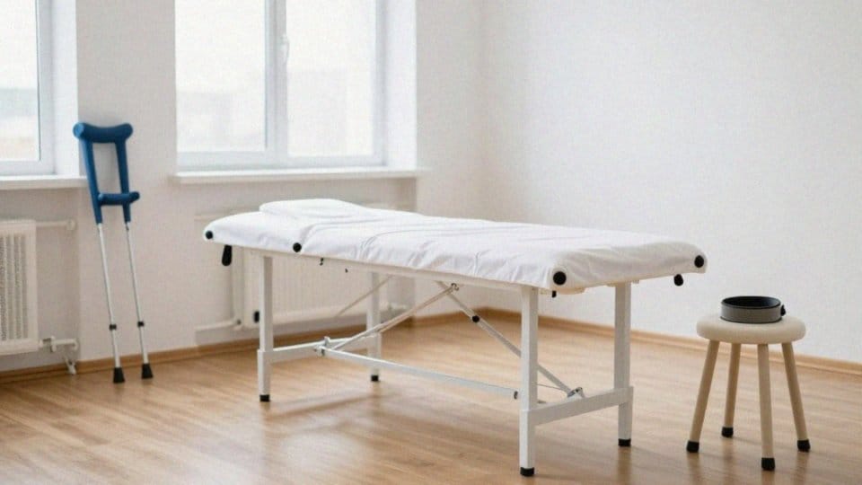 Co robi fizjoterapeuta podczas nauki chodu po zdjęciu gipsu?
