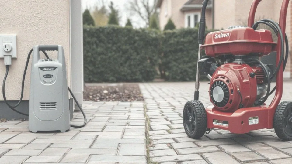 Jakie są różnice pomiędzy myjką elektryczną a spalinową do kostki brukowej?